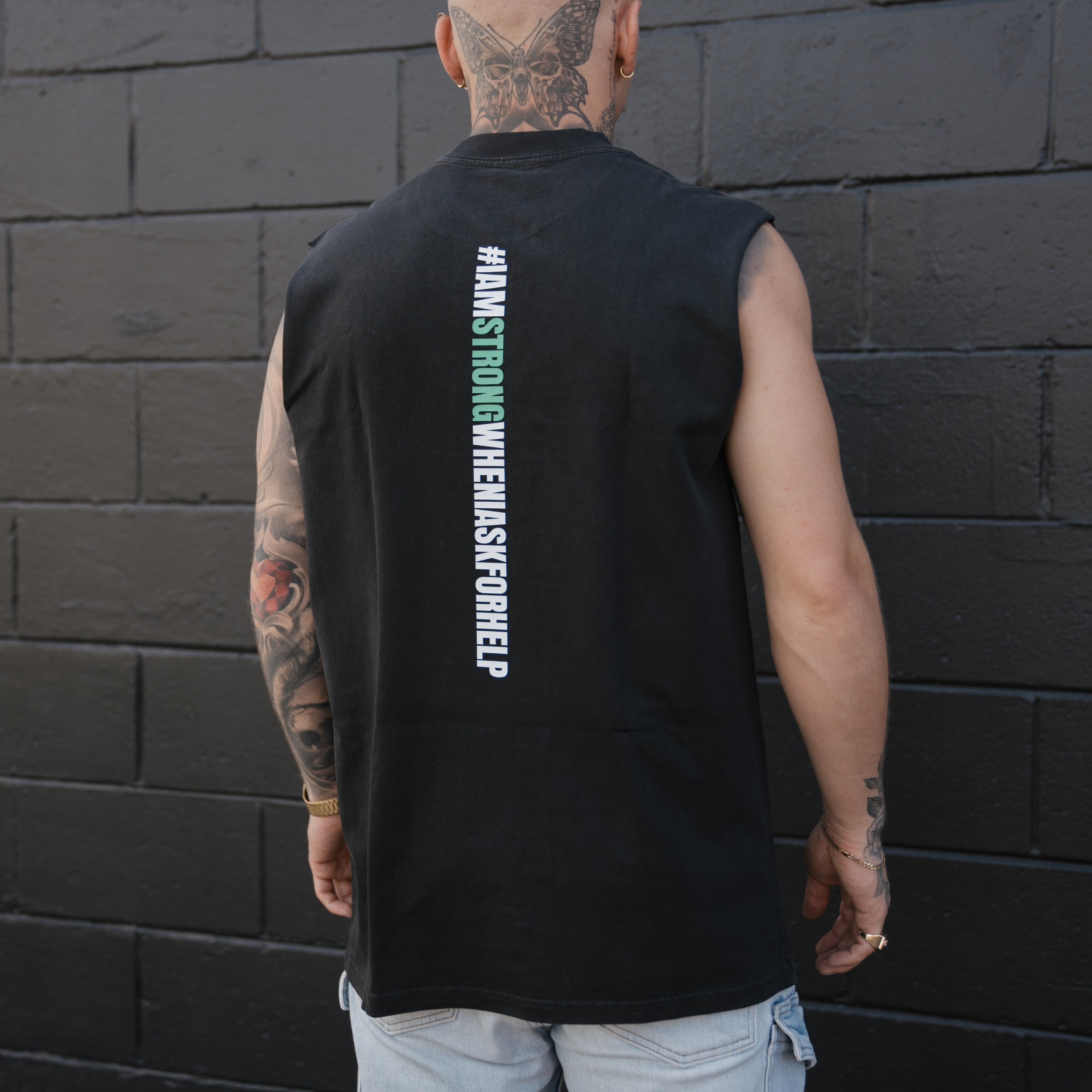 Heavy Staple Muscle Tee Faded Black