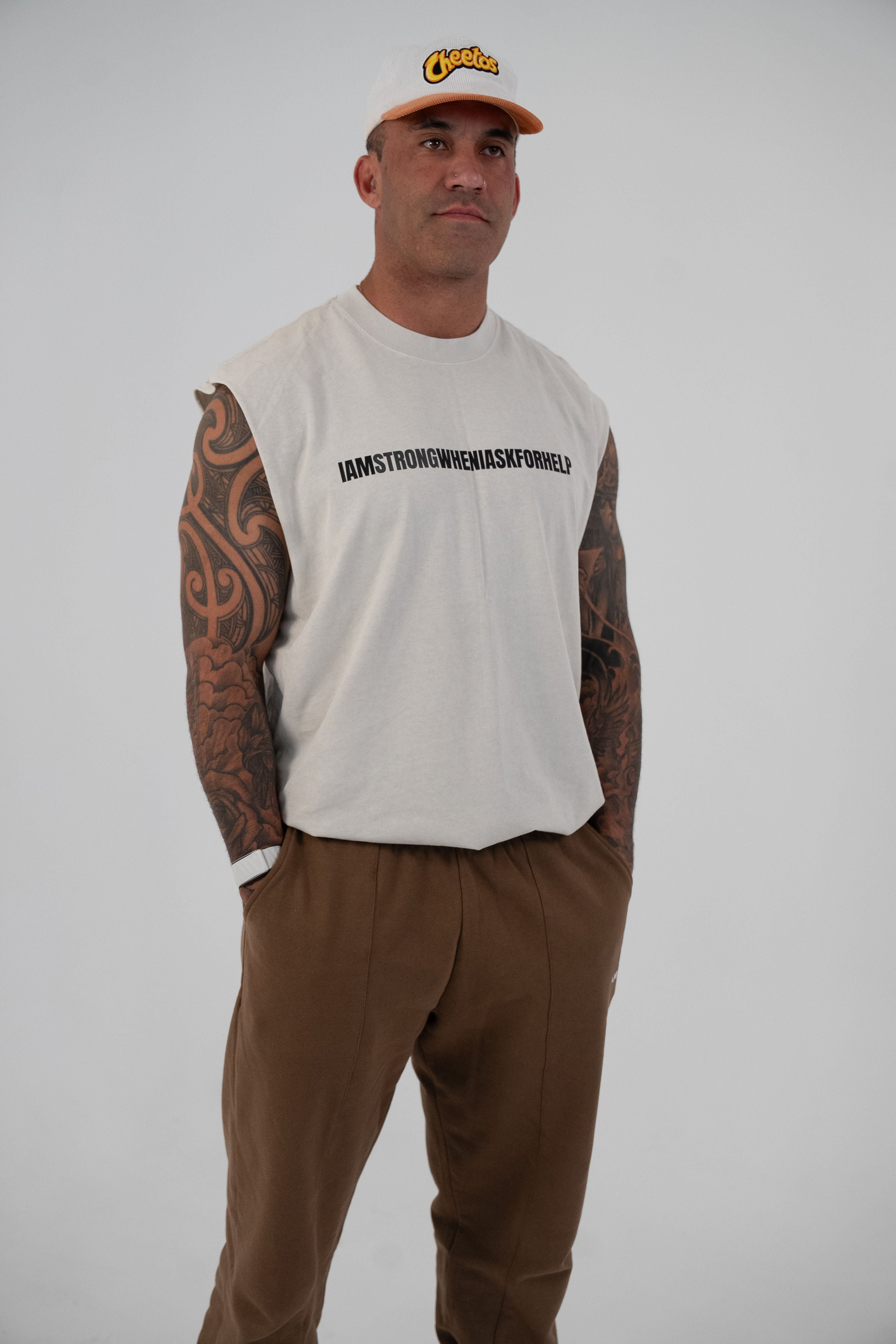 'I Am The Change' Cream Singlet