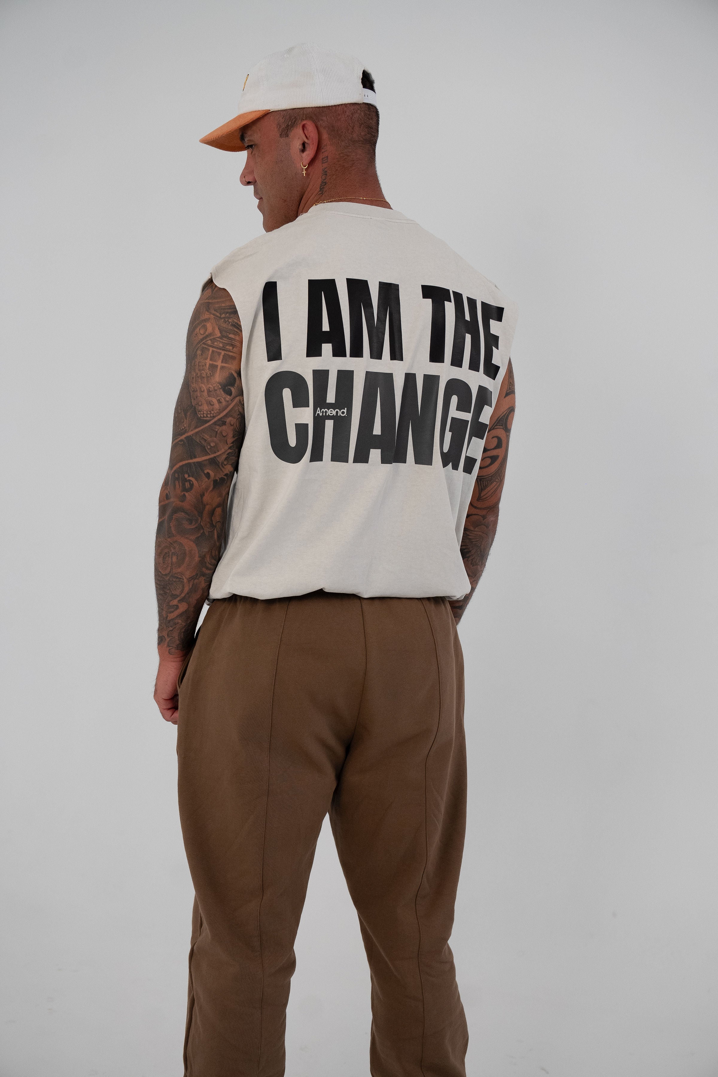 'I Am The Change' Cream Singlet